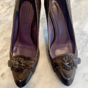 Bottega Veneta Dark Gray Leather Pumps, Ladies size US 6 (36)